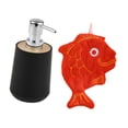 thumbnail image 4 of Dispensador de jabón de manos Dispensador de líquido Botella vacía pez rojo negro, 4 of 9