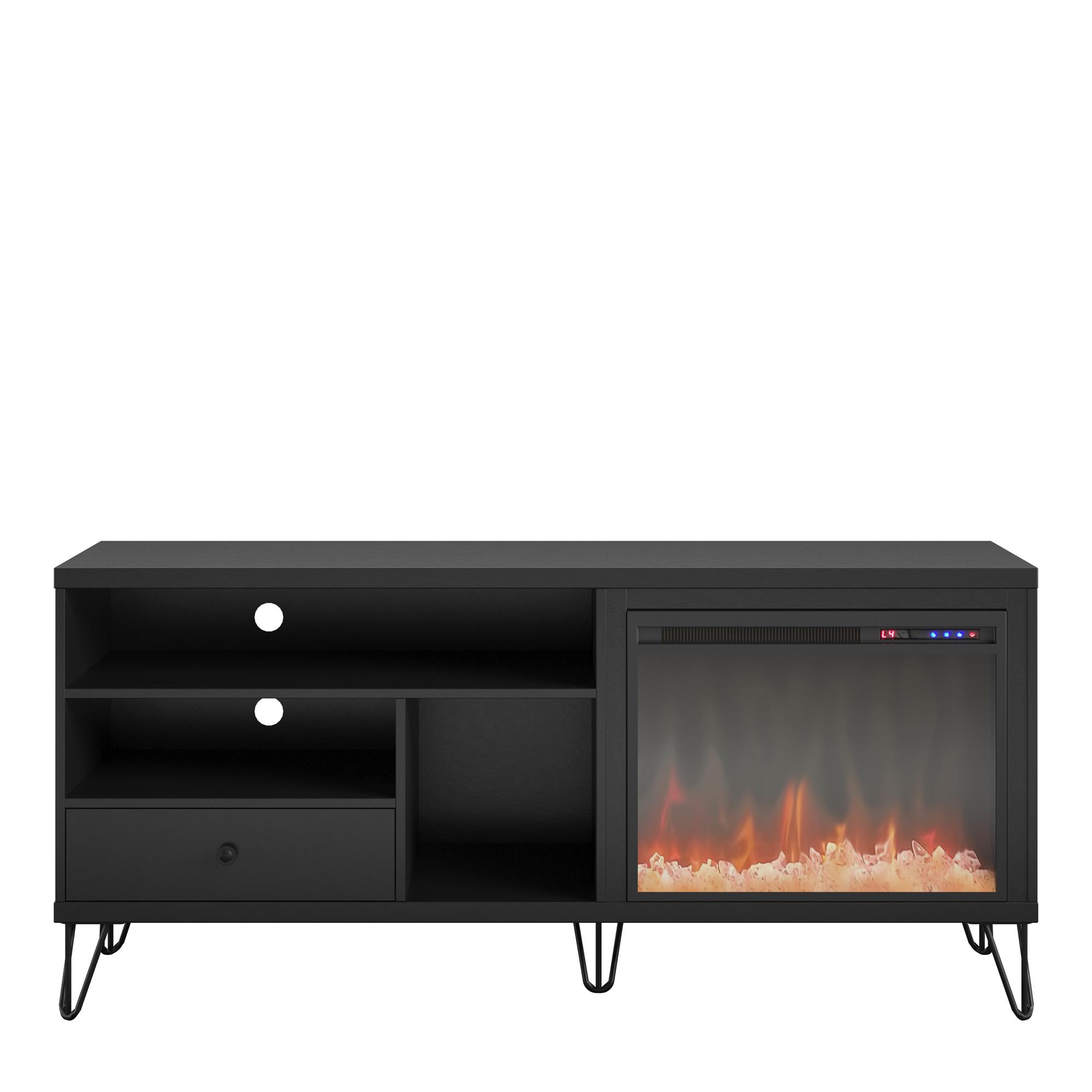 Ameriwood Home Owen Fireplace TV Stand for TVs up to 65", Black