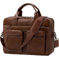 thumbnail image 2 of Messenger Bag Men PU Vegan Leather Laptop Bag 15.6 Inch  Briefcase Men's Large Computer Bag for Work Office Travel Retro Satchel Bags for Men Professional Dark Brown, 2 of 7