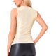 thumbnail image 3 of TOP METÁLICO ENVUELTO INSPIRADOR CHIC PARA MUJERES, SIN MANGAS, ESCOTE EN V, LIGERO, CON FRUNCIDOS, TALLA S, DORADO CLARO, 3 of 6
