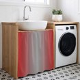 thumbnail image 3 of Red Grey Ombre Cabinet Curtain 35"Wx35"L, Dustproof Under Sink Skirt with Self Adhesive Tape, Modern Gradient Abstract Art Cabinet Curtain Cover for Kitchen Sink, Bathroom Vanity, Laundry Room, 3 of 9