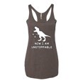 thumbnail image 2 of Wild Bobby, Unstoppable T Rex Funny, Pop Culture, Women Tri-Blend Racerback Tank Top, Brown, Medium, 2 of 4