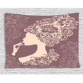 thumbnail image 1 of Vintage Woman Tapestry, Woman Silhouette with Flowered Hair Style Abstract Beauty Image, Wall Hanging for Bedroom Living Room Dorm Decor, 80W X 60L Inches, Mauve Taupe and Beige, by Ambesonne, 1 of 2