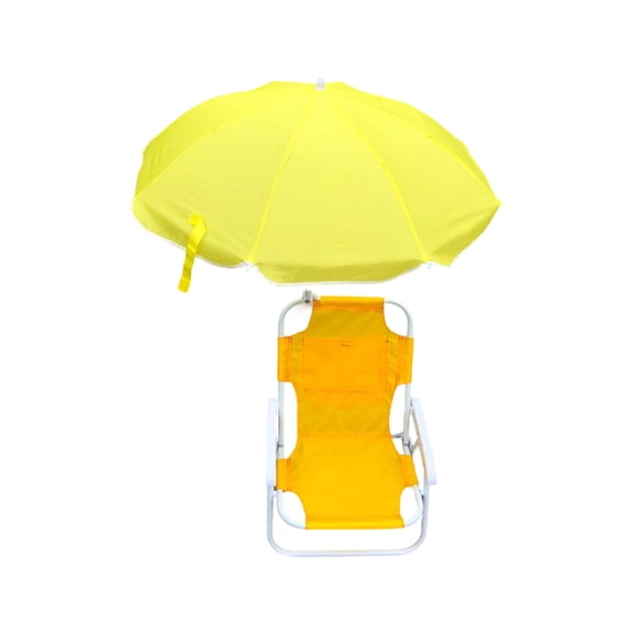 Adjustable Sun Shade Children Portable Beach Chair Metal Structure Foldable Design For Backyard Poolsides Use