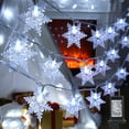 thumbnail image 1 of Snowflake Christmas Lights, 29.5ft 60 LED Snowflake Fairy Lights, Connectable 8 Modes Waterproof Plug in Christmas for Indoor, Outdoor, Wedding, Party, Christmas Tree Decorations, 1 of 8