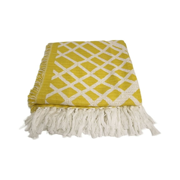 Home&Manor Handcrafted Wool & Cotton Throw Blanket