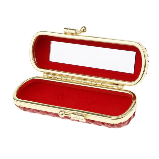 Milaget Ladies Case with Mirror And Snap Closure, Diamond Textured Design -