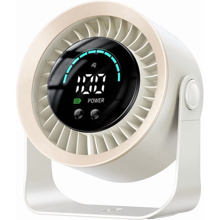ZHICHUN Rechargeable USB Desk Fan 100 Speeds 360 Degree Rotation Wall Mounted Portable Fan with LED Display Quiet Cooling Fan for Home Office Bedroom