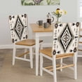 thumbnail image 5 of Boho Black Brown Chair Back Covers, Removable Chair Covers for Dining Chairs Set of 6, Washable Chairs Slipcovers Back Seat Protector for Wedding Party 19"x20", 5 of 9