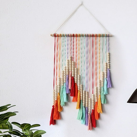 Colorful Tassel Tapestry 55*90cm Wall Hangings Hand Knitting Boho Living Room Decor Home Background Decoration Tapestries