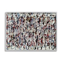 Stupell Industries Urban Style Abstract Splatter Abstract Painting Gray Framed Art Print Wall Art, 20 x 16