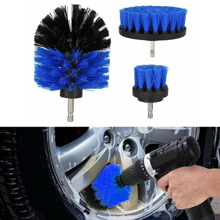 3pcs/Set Blue Long Brush for Rims and Tires Brush for Car Tire Brushes for  Cleaning Wheels Wash Brush with Handle Supplies Special Tools for Auto Wash