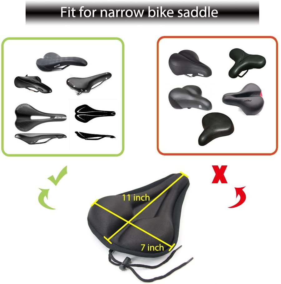 KALINCO Bike Seat Cover Comfortable Exercise Wide Foam & Gel Padded Bicycle Saddle Cushion for Men and Women,Bike Saddle Cushion with Water&Dust Resistant Cover