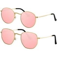 thumbnail image 4 of Lunettes de Soleil Rondes Polarisées pour Femmes et Hommes Vintage Hexagonales Carrées Protection UV400, 4 of 7