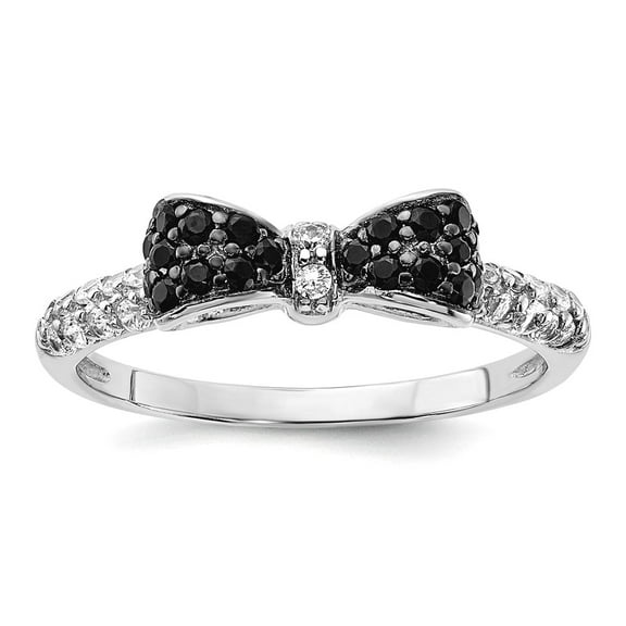 4.6mm 925 Sterling Silver Rhodium Plated Yellow and White Cubic Zirconia Ring Size 7 Ring for Women