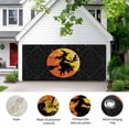 thumbnail image 2 of Halloween Garage Door Cover Banner 6 x 13 FT, Broom Riding Black Witch Cat Orange Fall Moon Garage Door Curtains Backdrop with Grommets for Indoor Outdoor Wall Party Porch Yard Decorations Background, 2 of 9