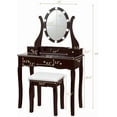 thumbnail image 6 of CHARMAID Makeup Vanity Table with Lighted Mirror, Vanity Desk with 10 LED Lights, Adjustable Brightness, 5 Drawers and Removable Storage Organizer, Bedroom Dressing Table with Stool (Espresso), 6 of 6