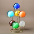 thumbnail image 4 of Asiento de metal con siete bolas, base de bola de cristal, soporte de ojo de gato, adornos creativos de escritorio para la entrada del hogar, decoraciones con múltiples bolas, 4 of 5