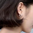 thumbnail image 4 of QQTDFG Geometric Hexagon 925 Sterling Silver CZ Huggie Hoop Earrings A1873-A - no stone, 4 of 9