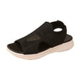 thumbnail image 2 of Viluyesy Women's Comfort Sandals, Wide Width Soft Sole Mesh Breathable 2025 Causal Walking Wedge Shoes Black 9, 2 of 9