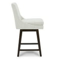 thumbnail image 4 of CHITA 26 inch Upholstered Swivel Fabric Counter Bar Stools with Back & Wood Legs Set of 2, Ivory White, 4 of 11