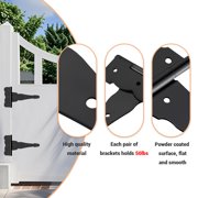 WellMade 8 in. Decorative T-Strap Hinge, Heavy Duty Black Iron Gate Hardware with Screws, for Wood Fences & Doors, 4 pack