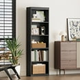 thumbnail image 6 of ALISENED 70 in Tall Bookcase, White Bookshelf Open Storage 5 Tier Shelves, 20.08 in Wide Bookshelves, 6 of 9