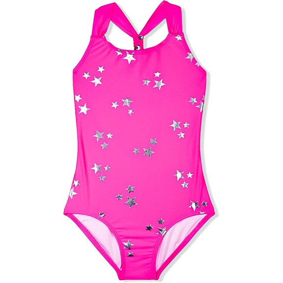 Girls Swimsuits One Piece Crossback Swimwear Beach Bathing Suit 3-14 Years