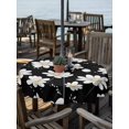 thumbnail image 2 of Outdoor Tablecloth with Umbrella Hole Zipper White Daisy Floral Round Tablecloth 60" Waterproof Outside Table Cloth Spring Summer Flowers Black Patio Table Cover Tablecloths for Picnic Party, 2 of 8