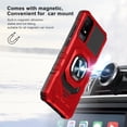 thumbnail image 2 of Compatible for TCL ION X Case / TCL ION V Case with Tempered Glass Screen Protector [Military Grade] Ring Car Mount Kickstand Shockproof Hard Phone Case - Red, 2 of 7