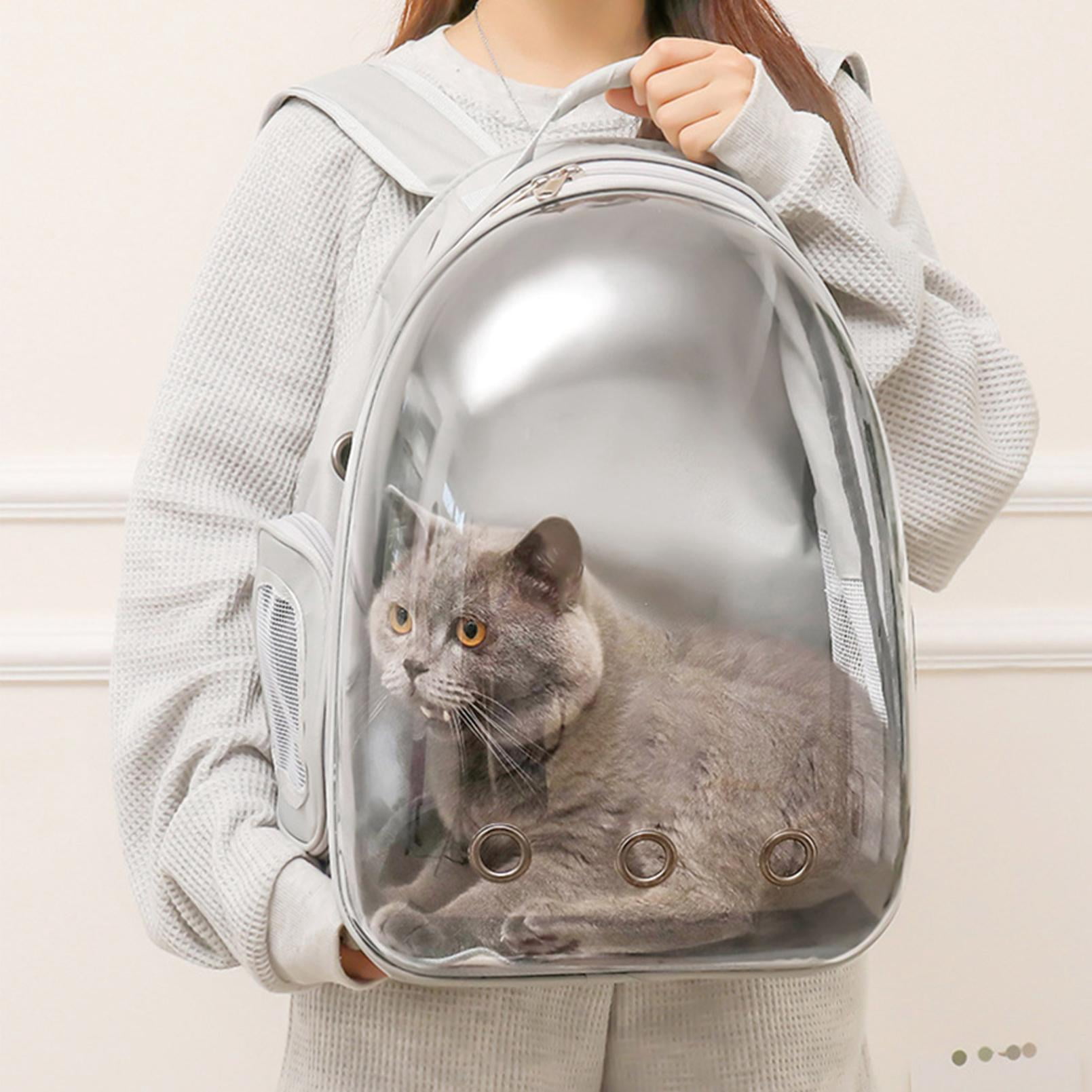 Cat Backpack Carrier, Pet Cat Carrier with Ventilated Design for Carrying Puppy Cats, Pet Carrier Back Pack Bag Space Capsule for Traveling/Hiking/Camping/Outdoors, Pet Carrier Airline Approved