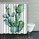 thumbnail image 1 of ABPHQTO Cactus Acuarela Aislado Sobre Fondo Blanco Cortina de Ducha Cortina de Baño Poliéster 150x180 cm, 1 of 1