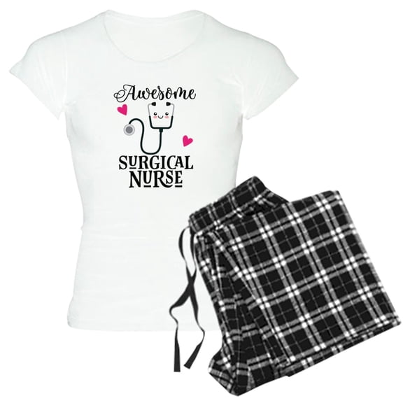 CafePress - Awesome Surgical Nurse Pajamas - Women's Short Sleeve Print T-Shirt and Pants Light Cotton Pajama Set