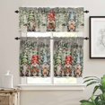 thumbnail image 2 of Merry Christmas Kitchen Curtains and Valances Set, Retro Red Blue Yellow Gnome Snow Tree Rod Pocket Window Valance 18 Inch Window Curtain Panels for Living Room Bedroom Laundry, 27.5x36in, 3 Pieces, 2 of 7