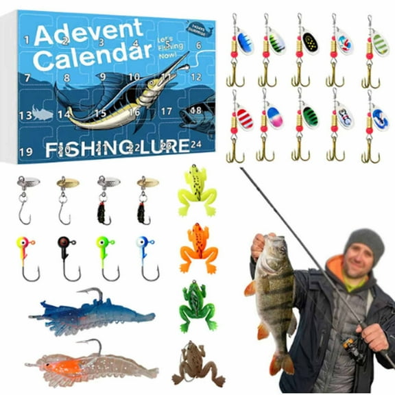 Fishing Advent Calendar 2025,Fishing Lures Advent Calendar 2025,Bass Fishings Advents Calendars, for Bass Trout - Christmas Gift for Dad Husband Boyfriend Him Surprise