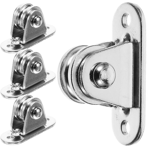 Raindrops Cable Pull Auxiliary Pulley Rope Pulley System Silver Pulley for Professionals 4Set