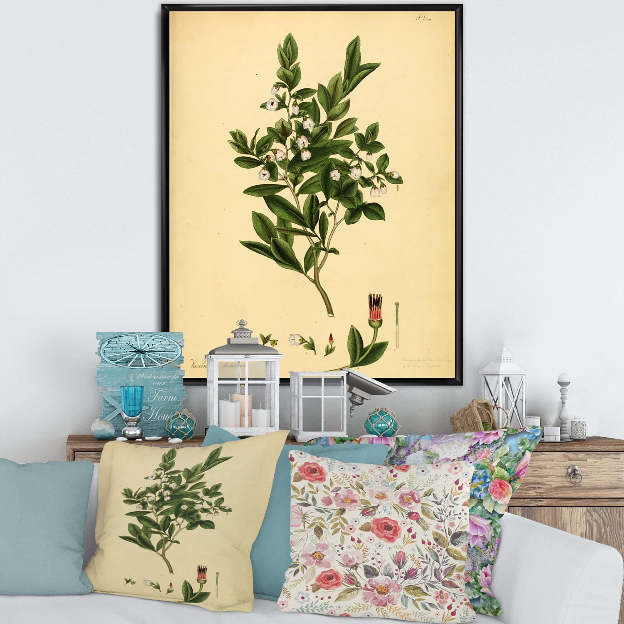 Designart 'Ancient Plant Life XXV' Traditional Framed Canvas Wall Art Print