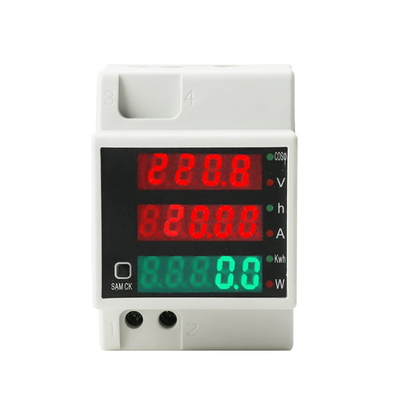 TFixol AC80-300V 100A Digital Energy Meter DIN Rail Multimeter Electric Power Meter kWh Meter Multifunction AC Voltage Current Power Factor Tester Ammeter Voltmeter