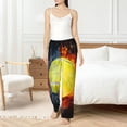thumbnail image 4 of Daiia Tennis Ball In Fire And Water Pattern Women's Sleep Pant with Pockets and Drawstring,Pajama Pants-X-Large, 4 of 6