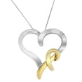thumbnail image 2 of .925 Sterling Silver and 14K Yellow Gold Two-Tone Heart Shaped Pendant Necklace, 2 of 5