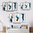 thumbnail image 4 of Designart "Wonders Found Turquoise and Gold Ink Cloud II" Abstract Painting Framed Wall Art Set Of 3 - Turquoise Modern Frame Canvas Set For Living Room Decor, 4 of 6
