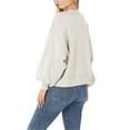 thumbnail image 3 of Womens Balloon Sleeve Crew Neck Pullover Short Sweatshirt, 3 of 4