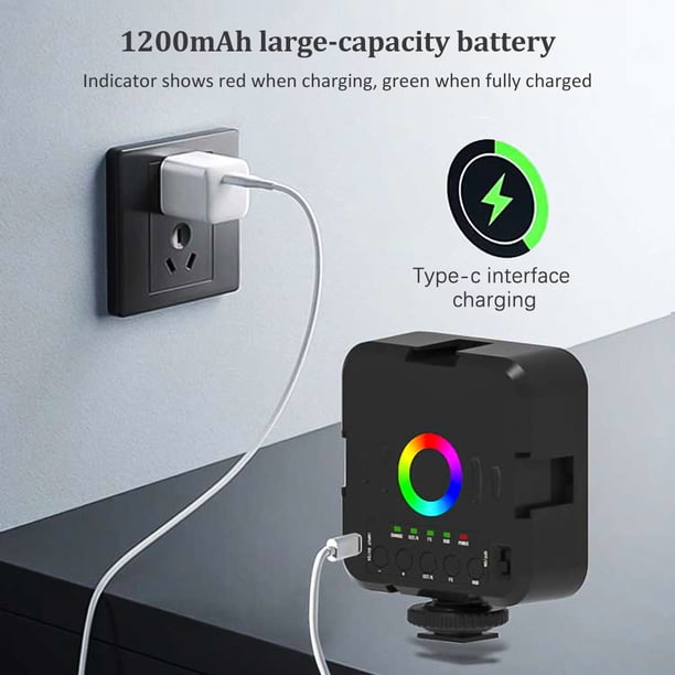 LED RGB MINI LAMPARA DE FOTOGRAFÍA LIGERA LED DESCRESA LUZ DE VLOG PORTÁL
