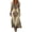 Beige, variant on Maxi Dress Women Boho Floral V Neck 3/4 Sleeve IrRegular Fit Hem Vintage Casual Long Dress Regular Fit M