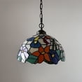 thumbnail image 6 of Tiffany Pendant Lights Plug In Stained Glass Hummingbird Flowers LED Bulb Included for Dining Room Hotel Restaurant Cafe 12"W*12"D*60"H, 6 of 6