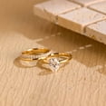 thumbnail image 2 of vylahjewellery 10K Vermeil Yellow Gold Proposal Ring Luxury Oval Cut Diamond Engagement Anniversary Ring Moissanite Forever One Birthday Gift Ring Wedding Bridal Set Ring for Her, 2 of 9