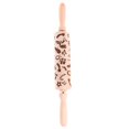thumbnail image 2 of Christmas Engraved Embossing Wooden Rolling Pin Floral Carved Dough Roller Professional Rolling Stick Kitchen Tool For Cookie PizzaStar35*4.5cm, 2 of 2