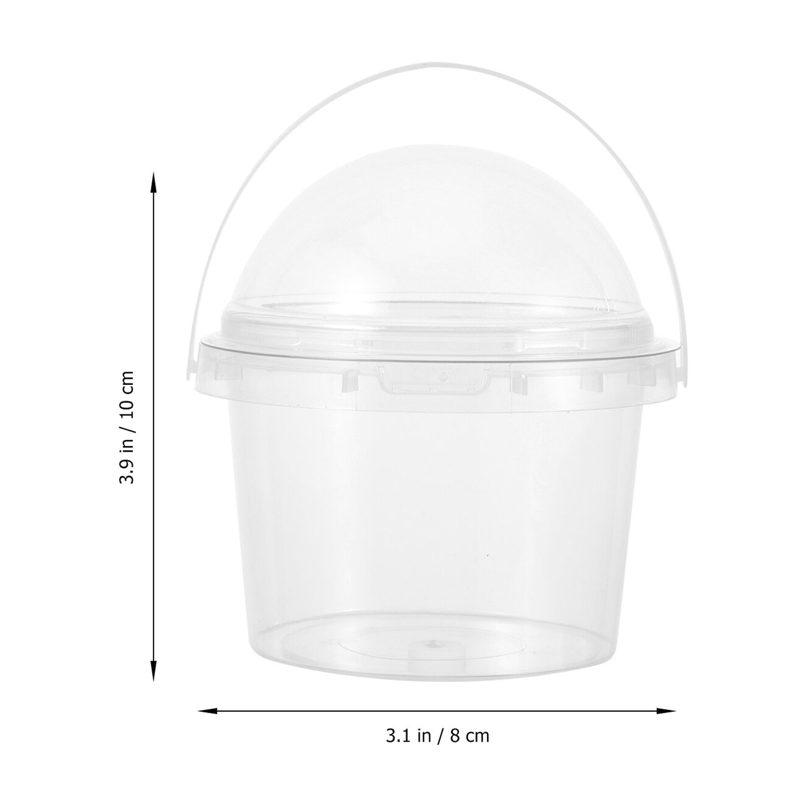 5pcs Small Clear Bucket with Lid Food Safe Bucket Popcorn Ice Cream