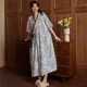 thumbnail image 3 of Novedad de verano, ropa de dormir para mujer con almohadilla fija en el pecho, Kimono de algodón con Nudo de mariposa, ropa informal holgada para el hogar, camisón, 3 of 5