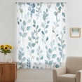 thumbnail image 3 of Blue Teal Botanical Sheer Curtains 54 Inches Long, Eucalyptus Leaves Watercolor Summer Light Filering Curtains, Breathable Simi Curtain Privacy Drapes for Kitchen Bathroom Small Window Treatment, 3 of 9